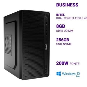 Computador Dual Core I3 4130 3.40GHZ Mem 8GB DDR3 SSD 256GB NVME Fonte 200W Bivolt Windows 10 Pro
