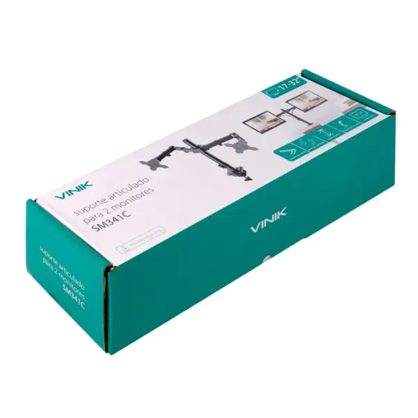 SUPORTE ARTICULADO PARA 2 MONITORES 13-32 VESA 100X100 - SM341C - Imagem 4